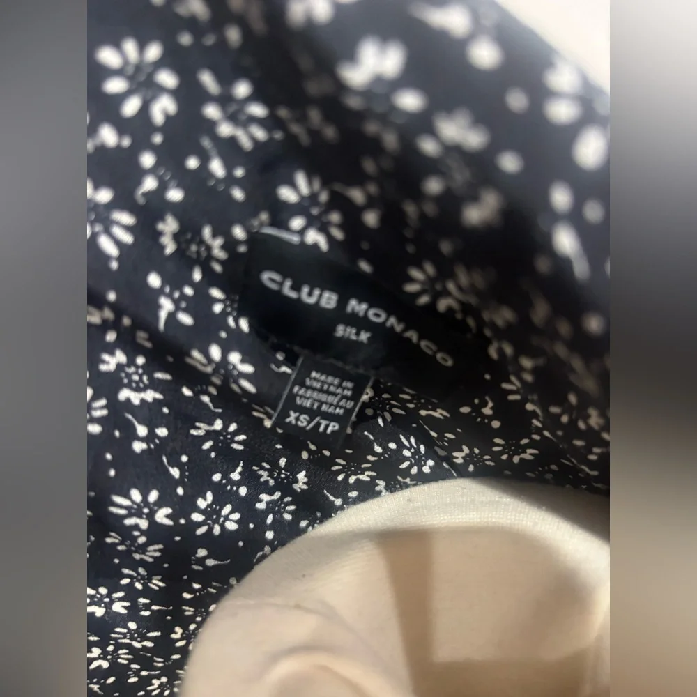 Club Monaco Open Neck Silk Shirt Dress, Size: XS - Picture 8 of 12